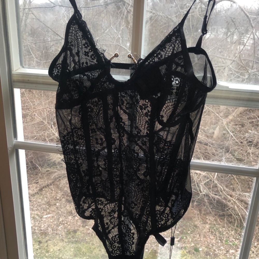 Lavish Alice Black Lace Sexy Bodysuit
